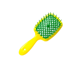 Щетка для волос малая желтая с зелеными зубчиками