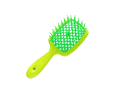 Щетка для волос лайм с зелеными зубчиками